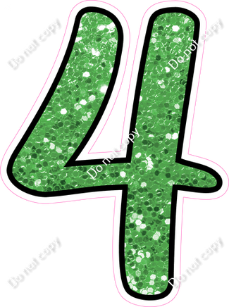 CUL 23.5" Individuals - Lime Green Sparkle 4