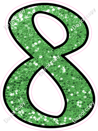 CUL 23.5" Individuals - Lime Green Sparkle 8