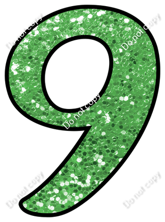 CUL 23.5" Individuals - Lime Green Sparkle 9