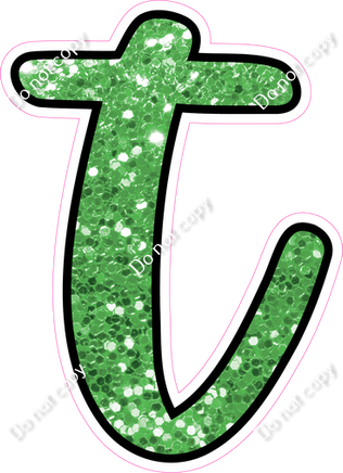 CUL 23.5" Individuals - Lime Green Sparkle t