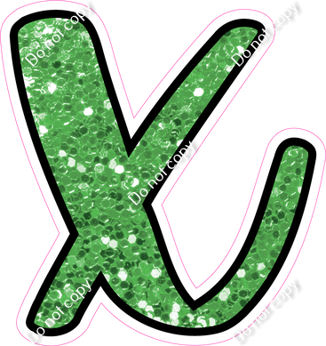 CUL 23.5" Individuals - Lime Green Sparkle x