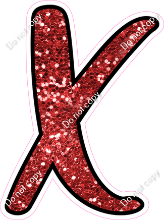 CUL 23.5" Individuals - Red Sparkle X