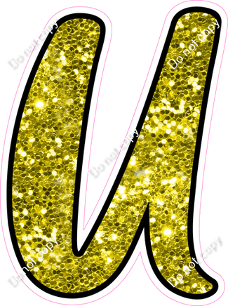 CUL 23.5" Individuals - Yellow Sparkle U
