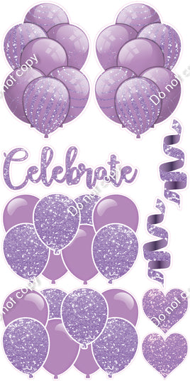 9 pc Lavender Sparkle Celebrate Set Flair-hbd0463