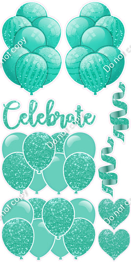 9 pc Mint Sparkle Celebrate Set Flair-hbd0464