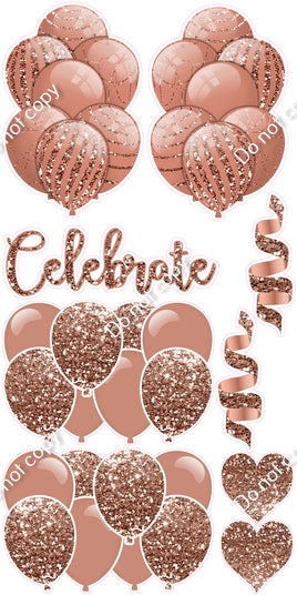 9 pc Rose Gold Sparkle Celebrate Set Flair-hbd0468