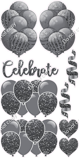 9 pc Silver Sparkle Celebrate Set Flair-hbd0470