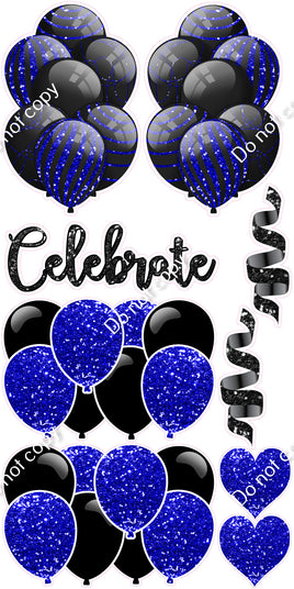 9 pc Black & Blue Celebrate Set Flair-hbd0483