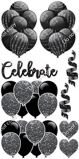 9 pc Black & Silver Celebrate Set Flair-hbd0491