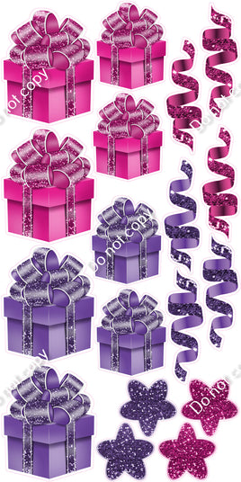 18 pc Pink & Purple Present Set