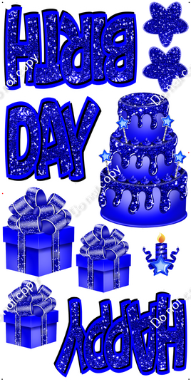10 pc Happy Birthday - Swift - Blue Sparkle Flair-hbd0567
