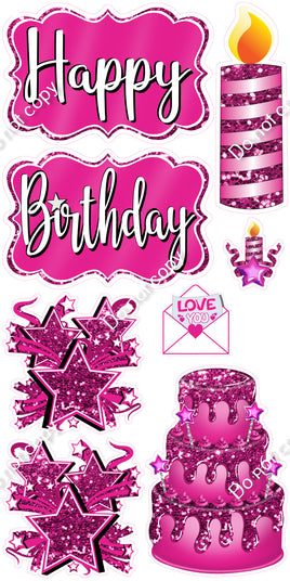 8 pc Quick Sets #1 - Flat Hot Pink