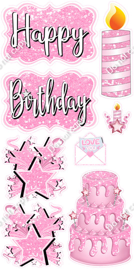 8 pc Quick Sets #1 - Sparkle Baby Pink