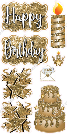 8 pc Quick Sets #1 - Sparkle Gold