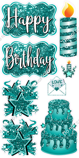 8 pc Quick Sets #1 - Sparkle Teal
