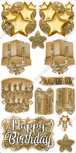 12 pc Quick Sets #2 - Sparkle Gold Flair-hbd0651