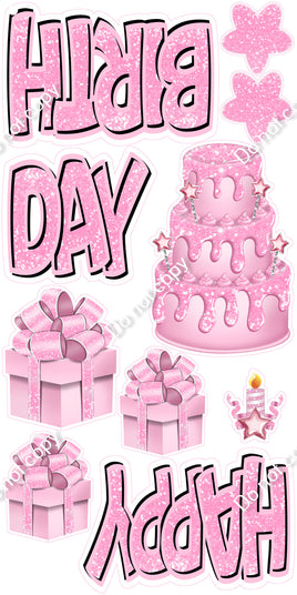 10 pc Happy Birthday - Swift - Baby Pink Flair-hbd0680