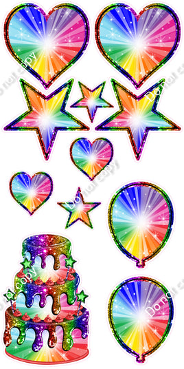 11 pc Rainbow Burst Set