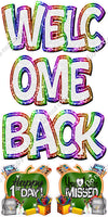 5 pc Sparkle White & Color Split Welcome Back Sets