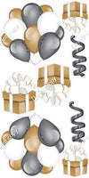 8 pc Flat - Balloon Cluster & Present Sets