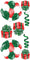 8 pc Sparkle - Green, Red, White Cluster, Present & Streamer Set