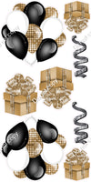 8 pc Disco - Balloon Cluster & Present Sets