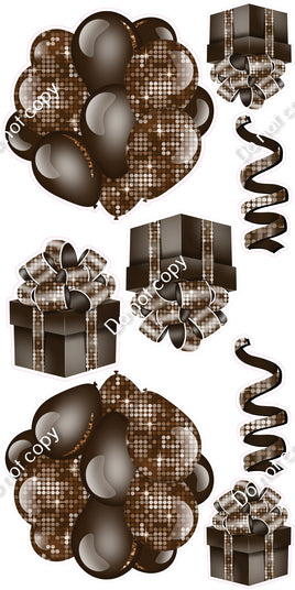 8 pc Disco - Chocolate Cluster, Present & Streamer Set