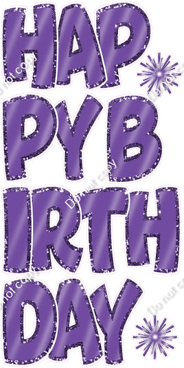 7 pc BB Flat - Purple with Purple Outlines EZ HBD Set Flair-hbd1059
