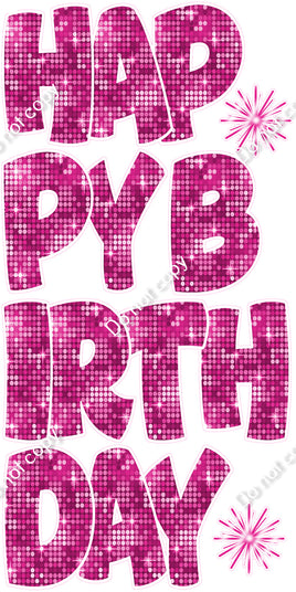 7 pc BB Disco - Hot Pink EZ HBD Set Flair-hbd1065