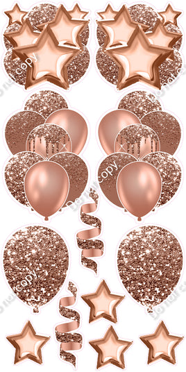 12 pc - Rose Gold - Balloon Flair Set