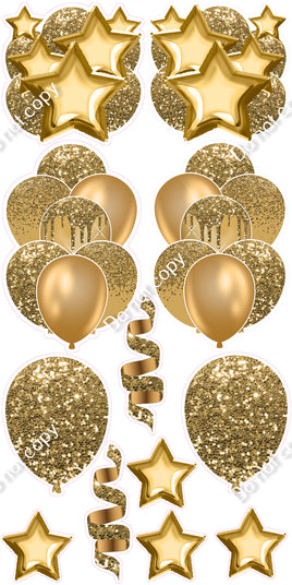 12 pc - Gold - Balloon Flair Set