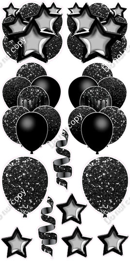 12 pc - Black - Balloon Flair Set
