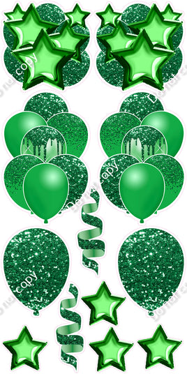 12 pc - Green - Balloon Flair Set