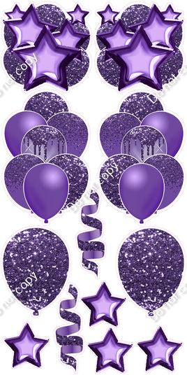 12 pc - Purple - Balloon Flair Set