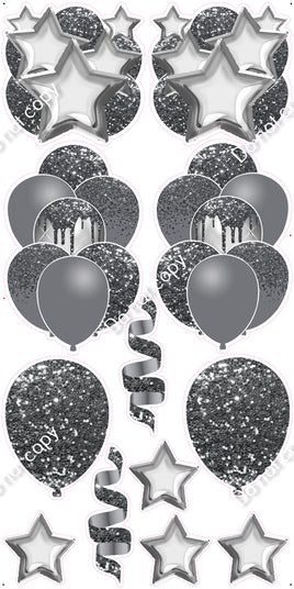 12 pc - Silver - Balloon Flair Set