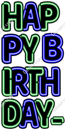 6 pc EZ HBD - Neon Green & Blue