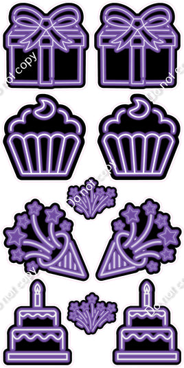 10 pc Purple NEON Flair Set