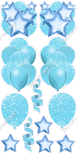 12 pc - Baby Blue - Balloon Flair Set