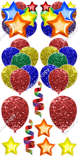 12 pc - Rainbow - Balloon Flair Set