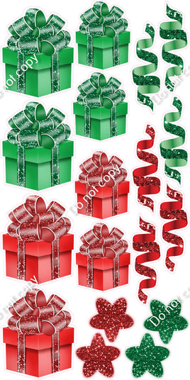 18 pc Red & Green Present Set