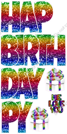 Rainbow Sparkle - 7 pc LG EZ HBD Set