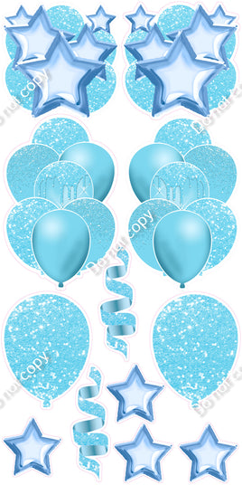 12 pc - Baby Blue - Balloon Flair Set