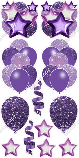 12 pc - Purple & Lavender - Balloon Flair Set