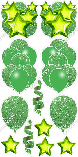 12 pc - Lime Green - Balloon Flair Set