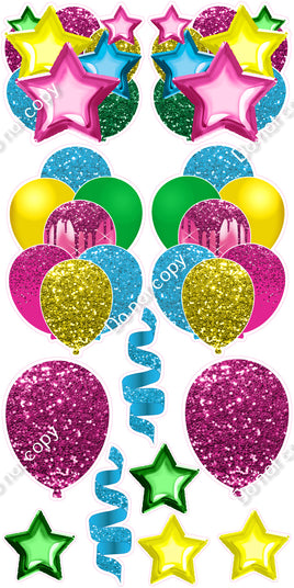 12 pc - Mario Princess Peach - Balloon Flair Set