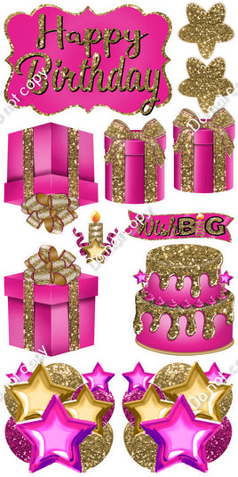 12 pc Quick Sets #2 - Hot Pink & Gold