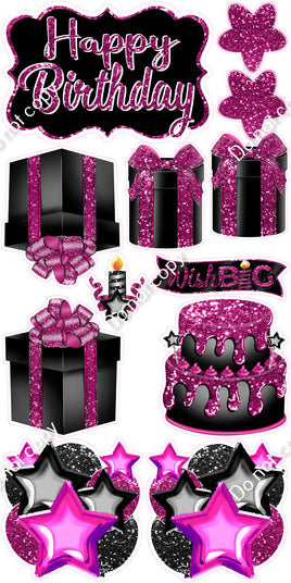 12 pc Quick Sets #2 - Hot Pink & Black