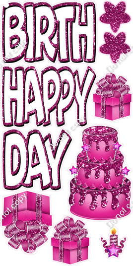 Sparkle Outline - 10 pc Happy Birthday