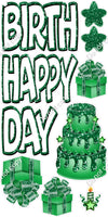 Sparkle Outline - 10 pc Happy Birthday