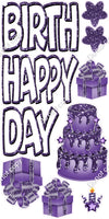 Sparkle Outline - 10 pc Happy Birthday